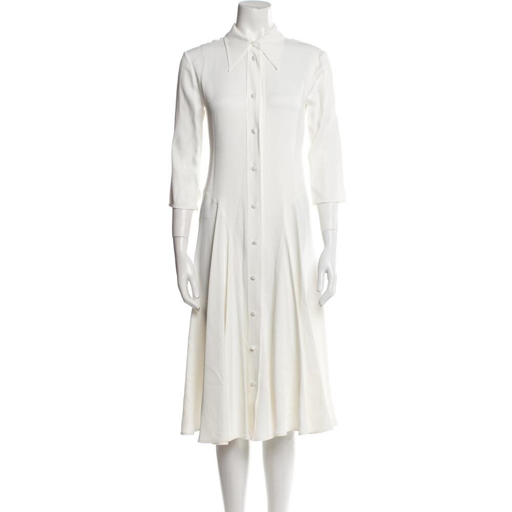 Khaite Midi Length White Acetate Dress Size XS